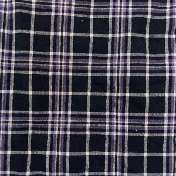 Banana Republic Button Up Shirt Men Large Purple Black Check Stretch Slim - Picture 9 of 9
